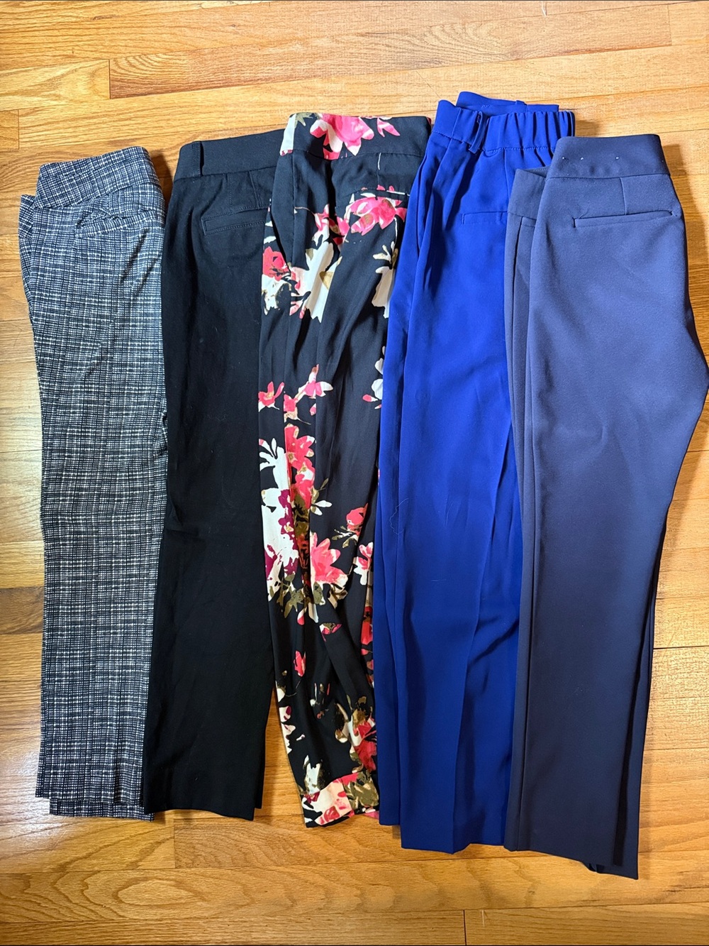Ann Taylor Women's Mixed Trousers - Black, Floral, Blue, Gray